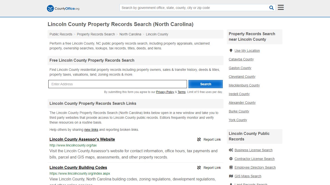 Lincoln County Property Records Search (North Carolina) - County Office