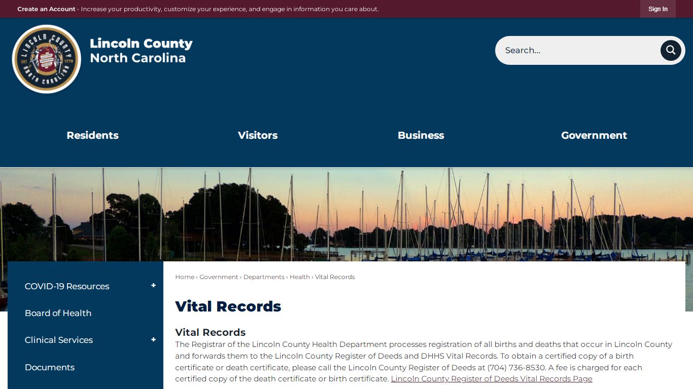 Vital Records | County of Lincoln, NC - Official Website